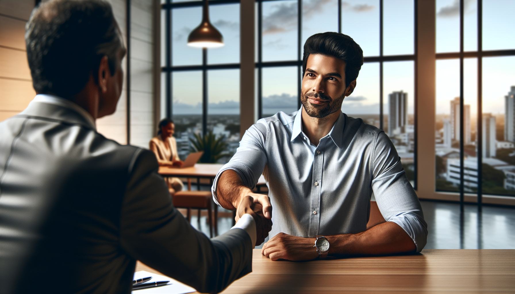 Representante comercial fechando negócio, imagem do serviço de contabilidade para representantes comerciais em Manaus da Habreu.